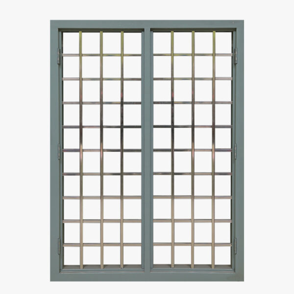 WINDOW 2 PANEL WITH (2BOX) 0.30X0.30INCH SHAPED ROD STAINLESS STEEL